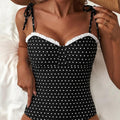 New Polka-dot Retro-style Strap One-piece Swimsuit