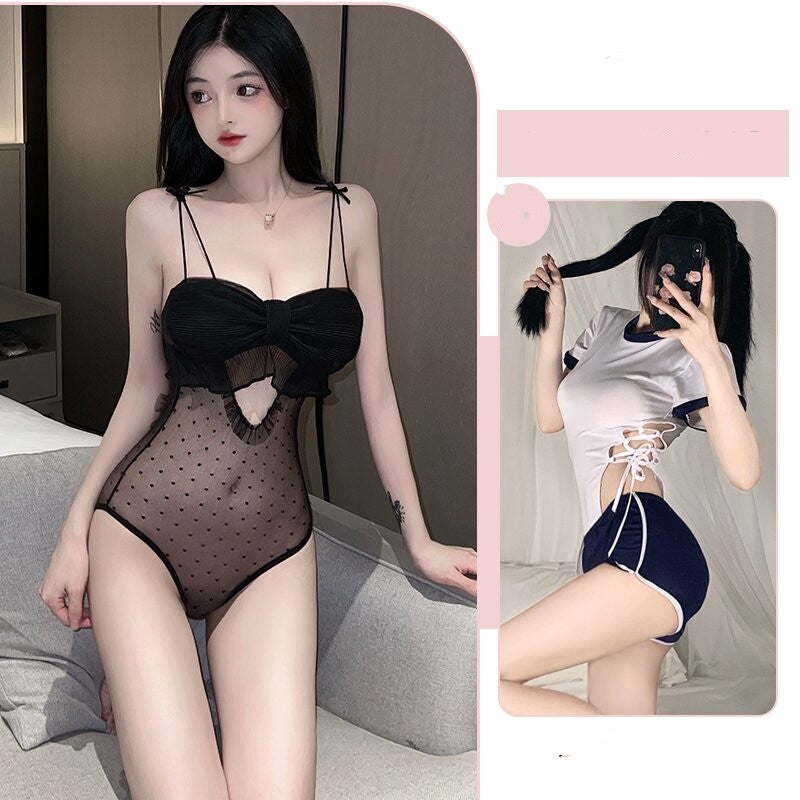 Underwear  Crotch Free Small Chest Gathered Pajamas