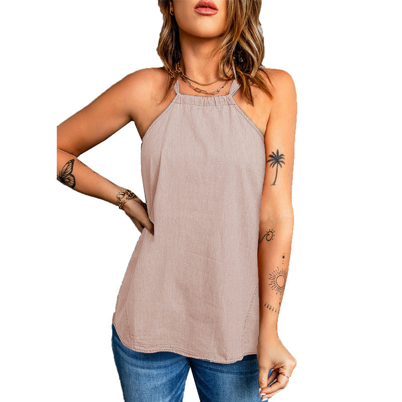 Womens Casual Strap Halter Vest
