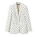 European And American-style Chic Minimalist Polka-dot Blazer With No Buttons