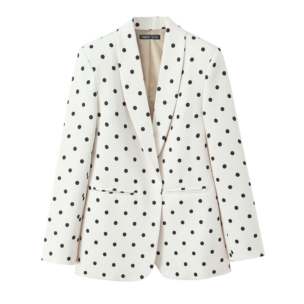 European And American-style Chic Minimalist Polka-dot Blazer With No Buttons