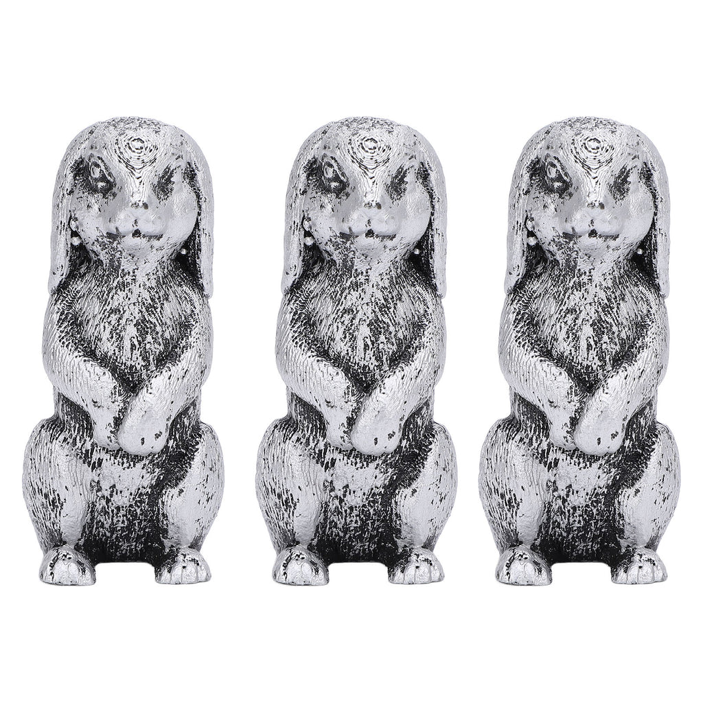 3PCS Flower Pot Decorative Feet Resin Animal Statue Plant Pot Support Feet Planter Riser For Outdoor Garden Standing Rabbit