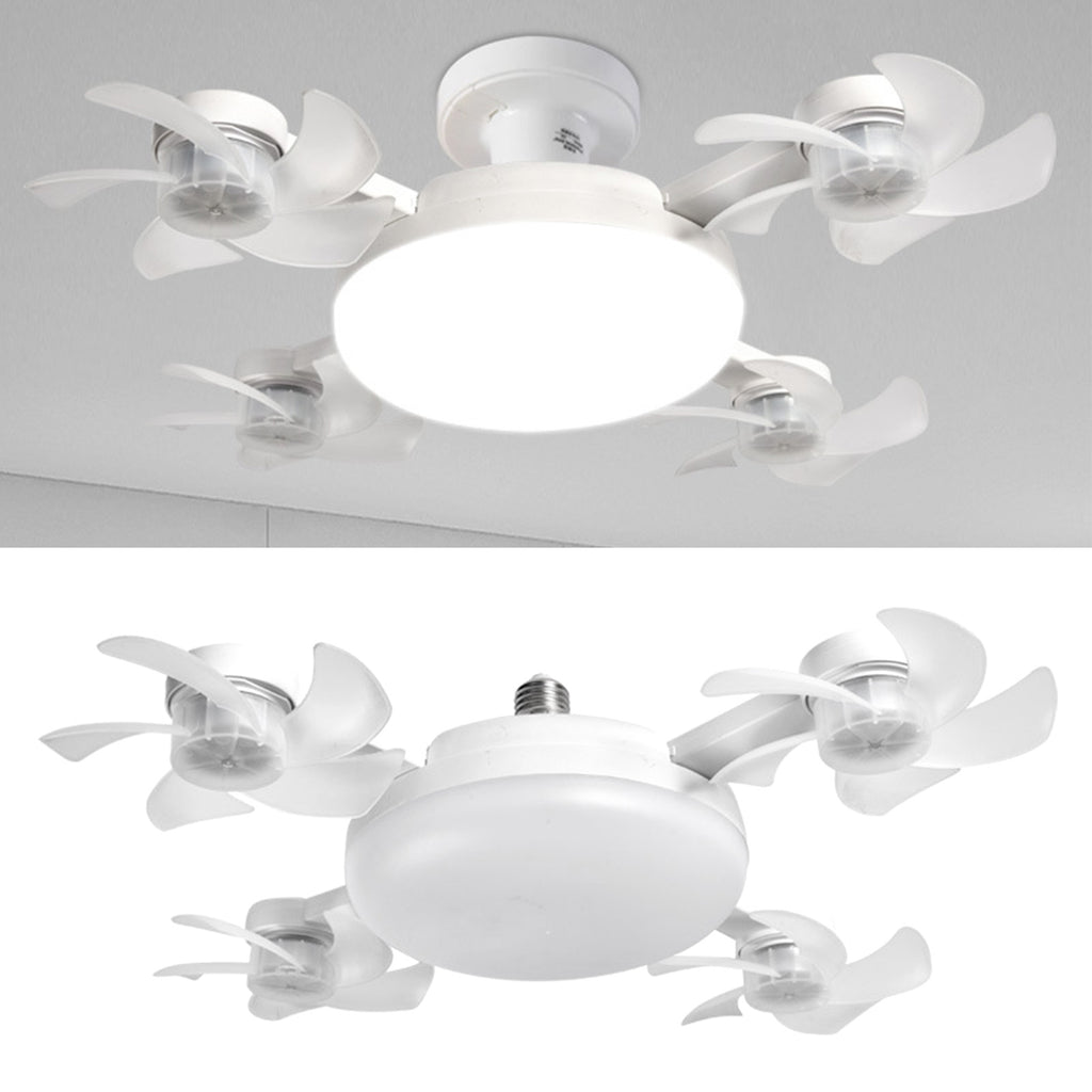Ceiling Fan With Light And Remote E26 E27 3 Speeds 3 Colors 2 Timers Quiet Foldable Modern LED Fan Light For Living Room Bedroom 4 Heads