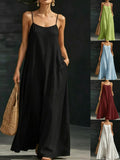 Summer Beach Strap Long Dress Loose And Flowing Casual Strap Long Dress Vacation Style Dress