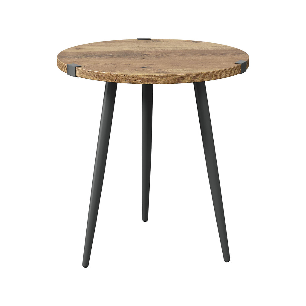 23.6 Inch Round Coffee Table Mid Century Modern End Table For Living Room Home Office Easy Assembly Oak