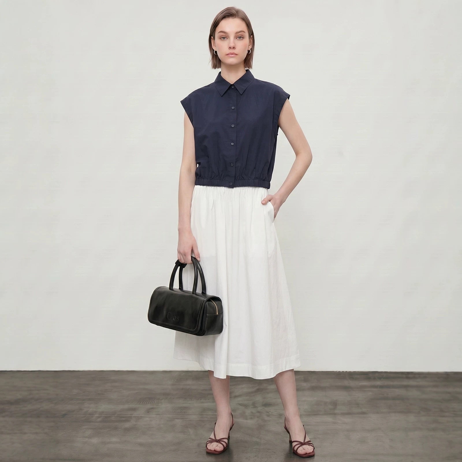 Womens Linen-blend Short-sleeve Breathable Shirt