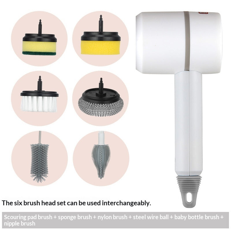 Multi Functional Cleaning Electric Household Bottle Brush Long Handle Replaceable
