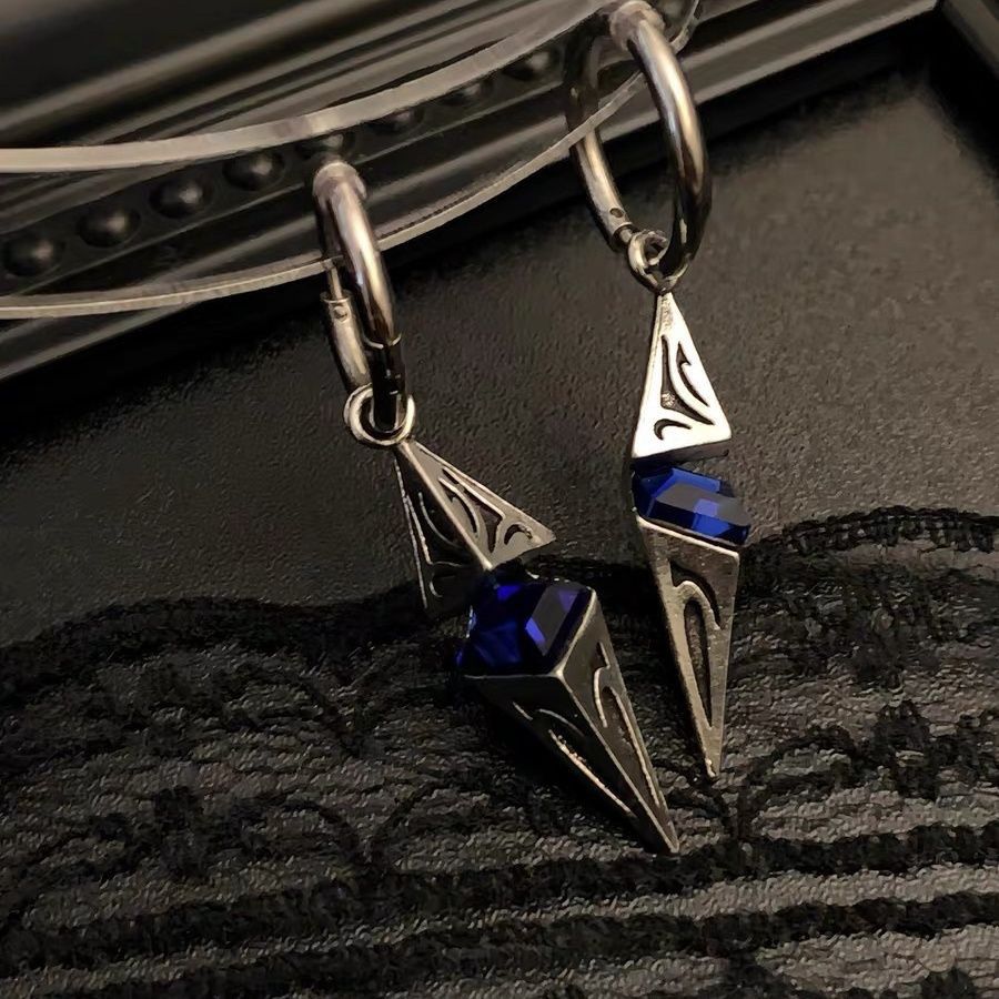 Starburst Rhombus Zircon Huggie & Clip On Earrings, Ins Geometric Unisex Trendy Designer Ear Jewelry