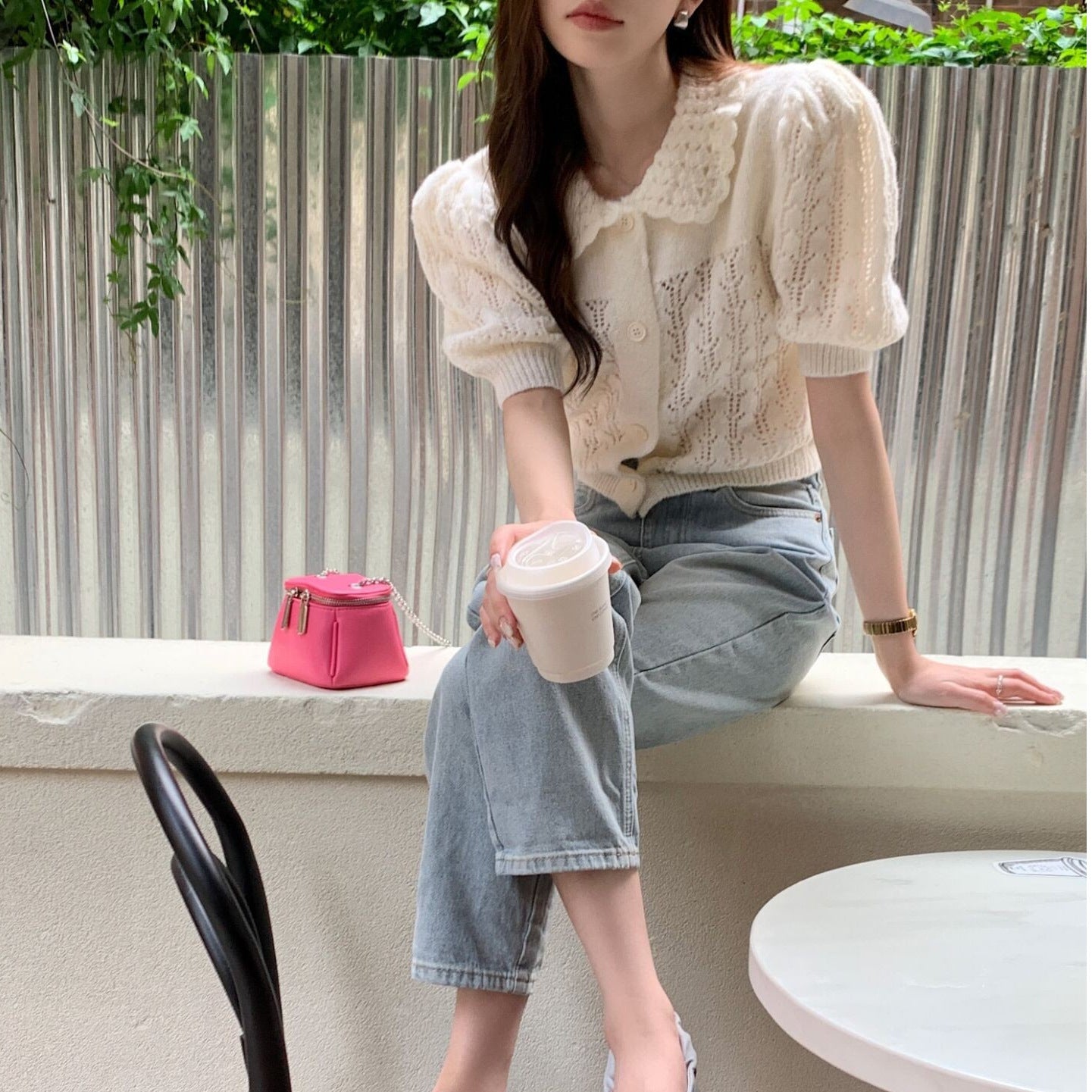 Spring Summer Womens Short Knitted Top