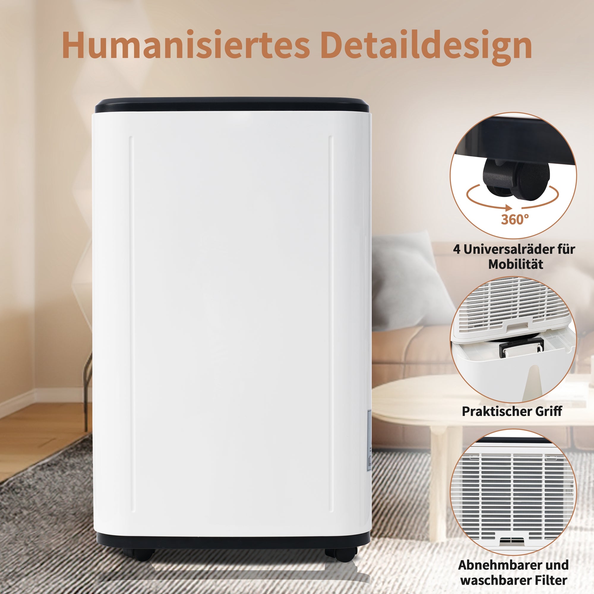 25L Day Dehumidifier For 3-in-1 Dehumidifier, Air Purifier, And Laundry Dryer  6L Water Tank, 24-Hour Timer, Mold And Moisture Resistant  LED Display