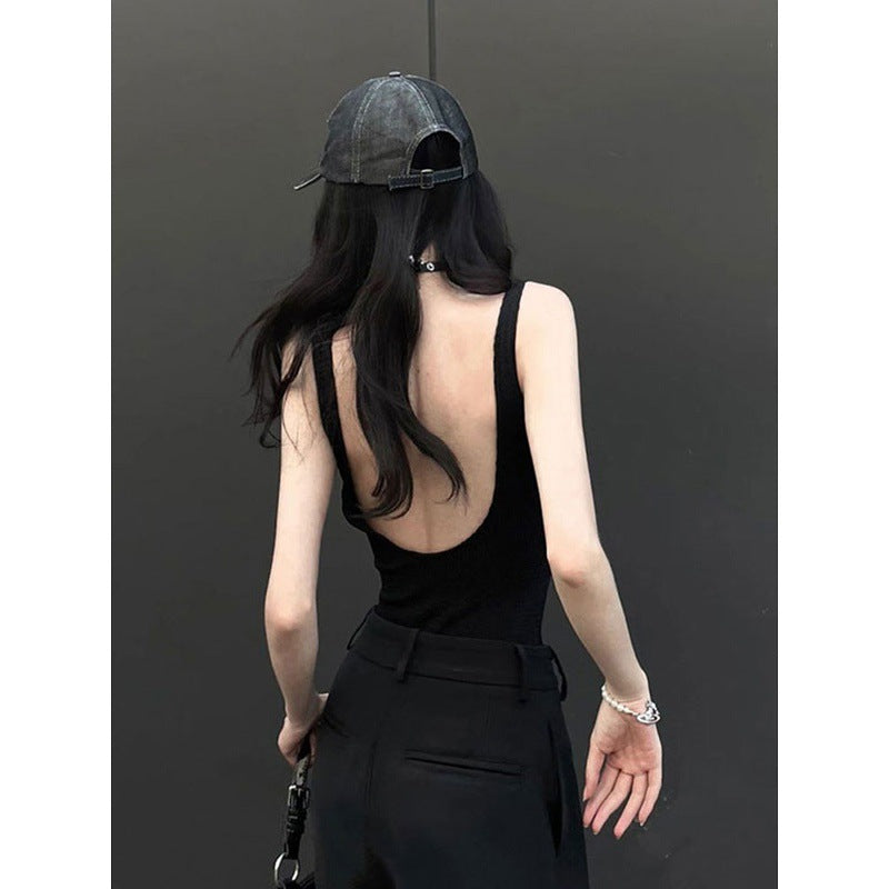 Womens Americanstyle Designer Halterneck Camisole With A Backless Design