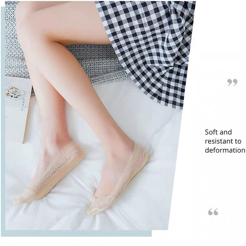Lace Boat Socks  Two Pairs, Cleverly Blending Lace Lace And Boat Sock Design, Skin Friendly And Breathable, Versatile Yet Exquisite