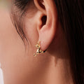 Languid Animal Small Cat Gold-Plated Earrings