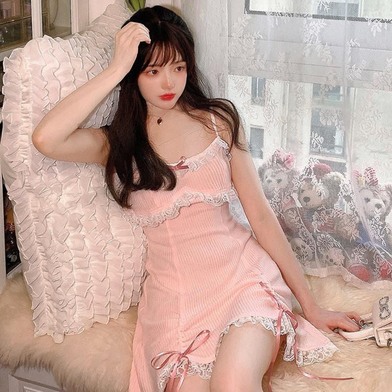 Women's Fashion Lace Knitted Sling Dress