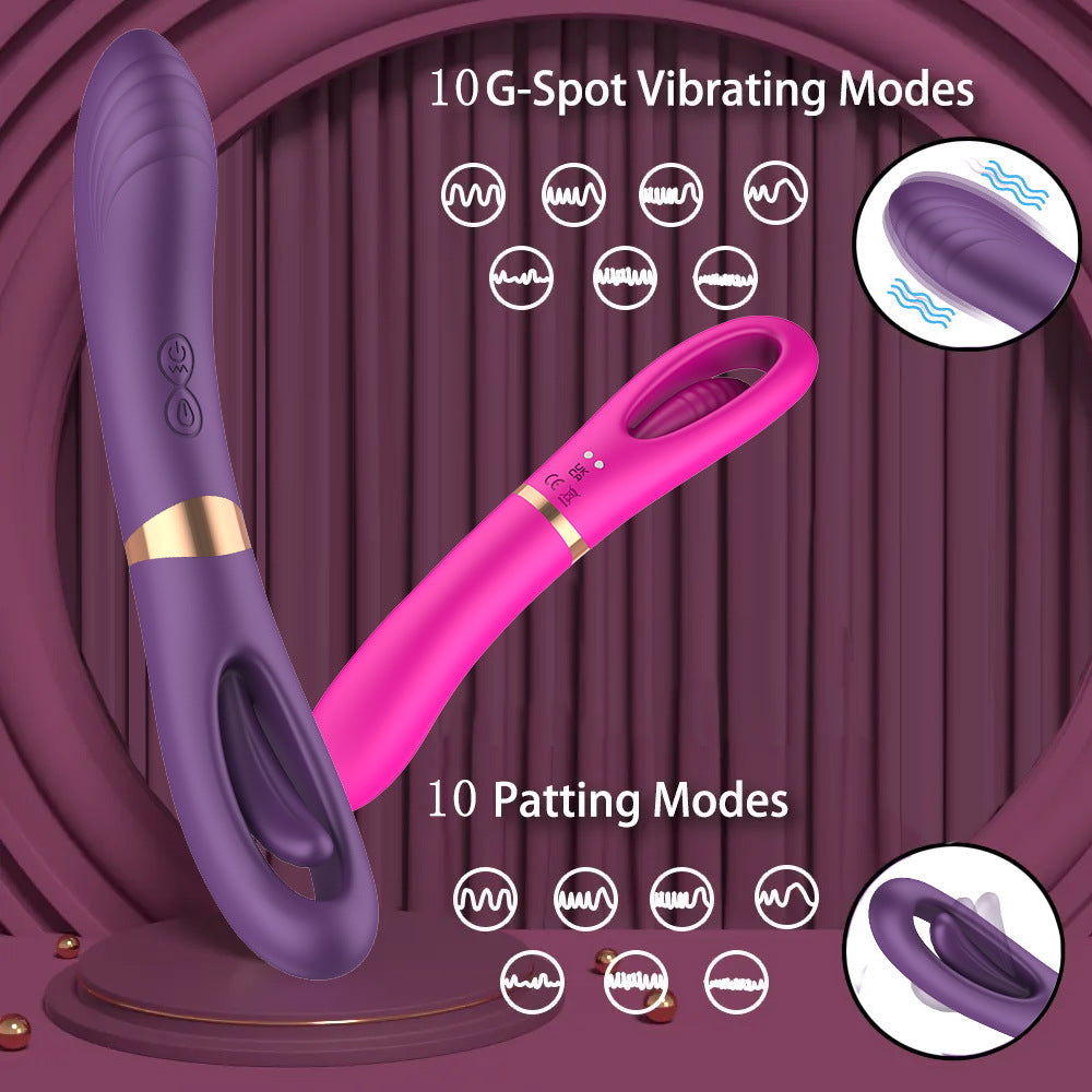 Womens Vibrating Massager With A Tongue-style Licking And Tapping Function
