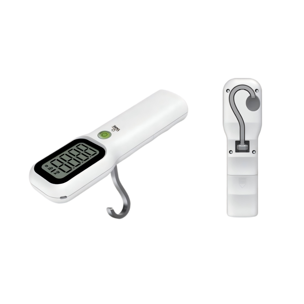 Portable Digital Luggage Scale With Retractable Hook, High-Precision Travel Suitcase Weight Scale With LCD Display, White