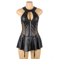 Sexy Nightdress With Back Leather Lace Stitching Garter Underwear