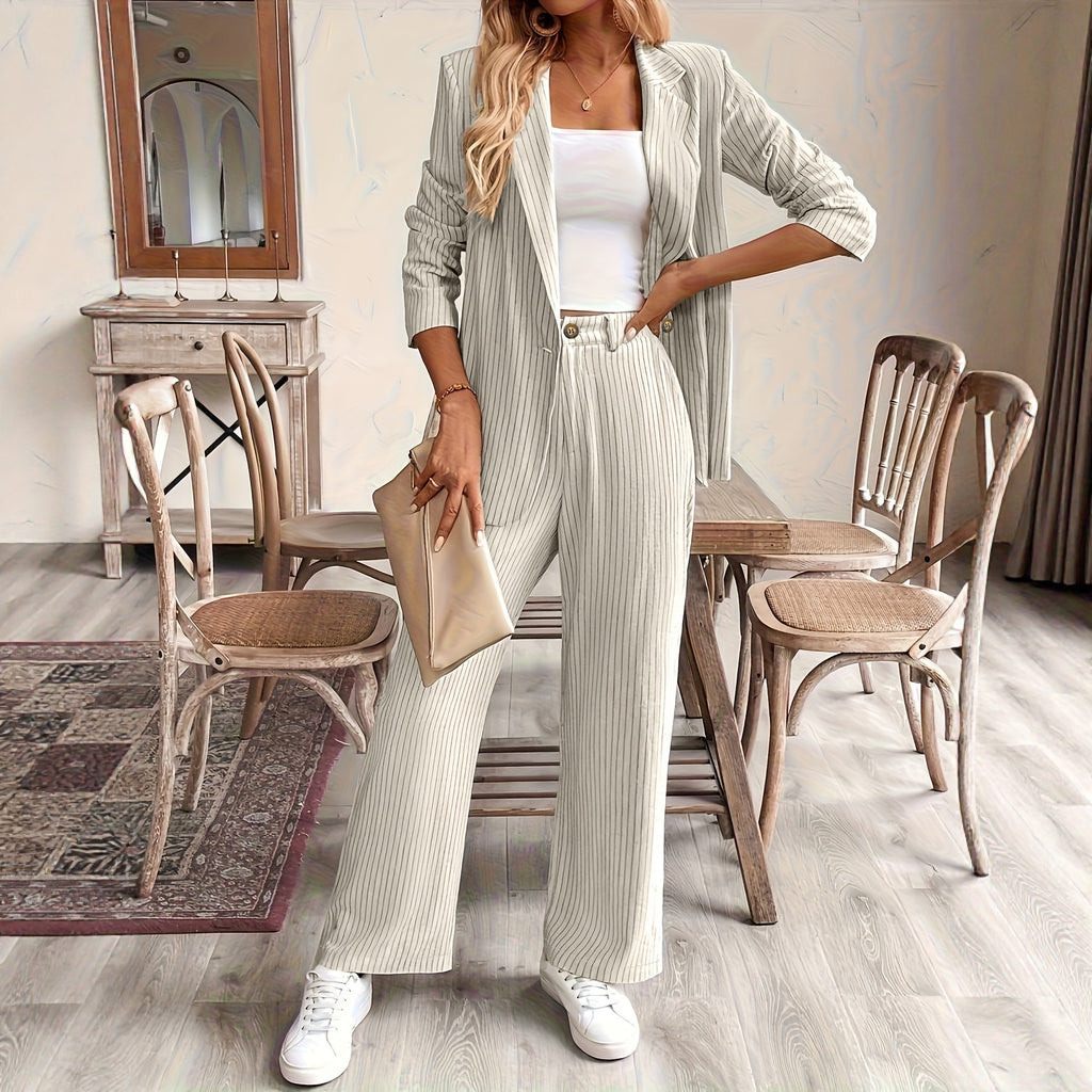 Womens Casual Chic Wide-leg Pants Set