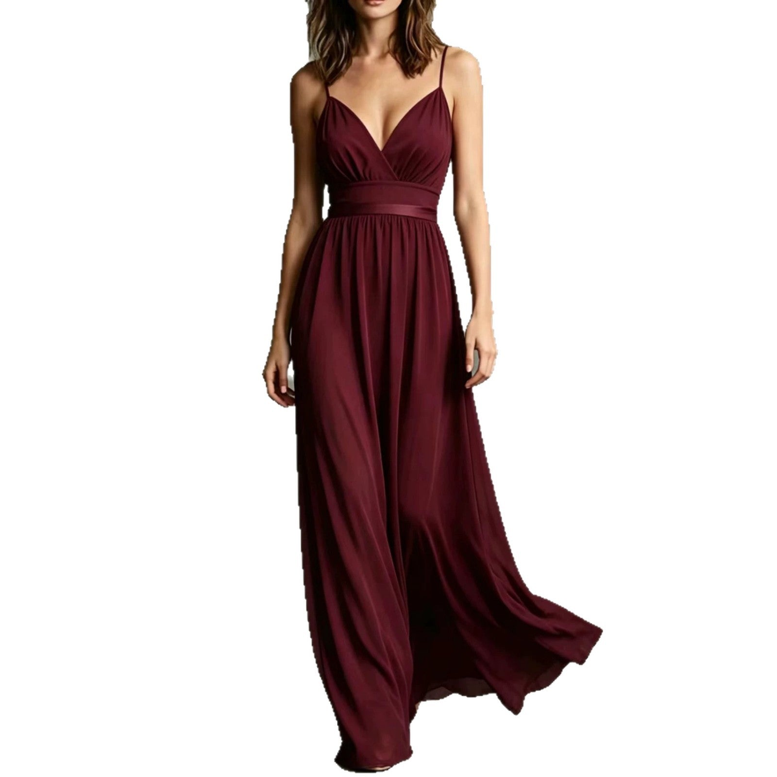 Womens Elegant Strapless Waist-cinching Dress