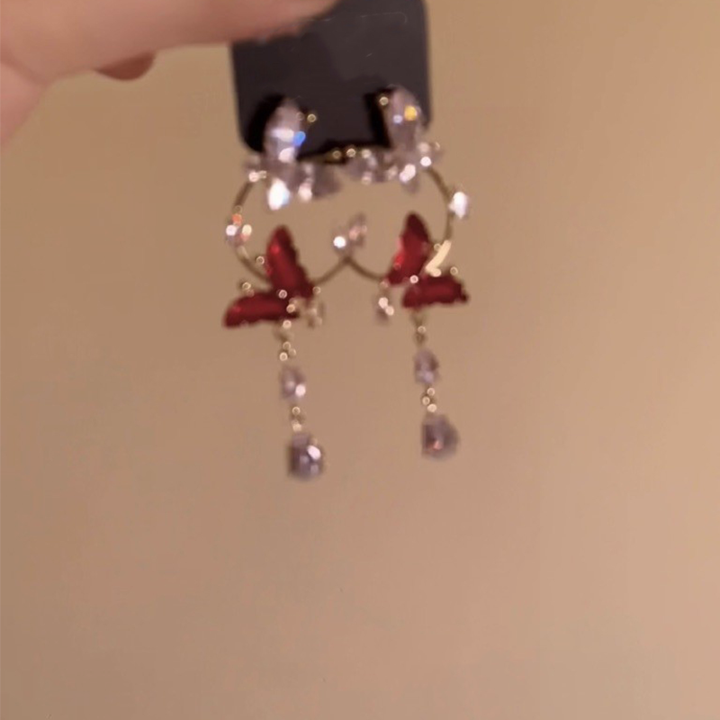 2026 New Teardrop Butterfly Tassel Earrings, Light Luxury High-End Fashion Jewelry For Women, Perfect For Round & Square Faces