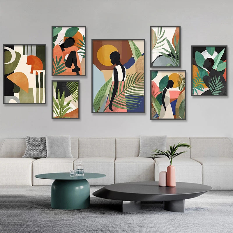Flower Leaf Canvas Painting Art Poster Living Room Decorative Painting