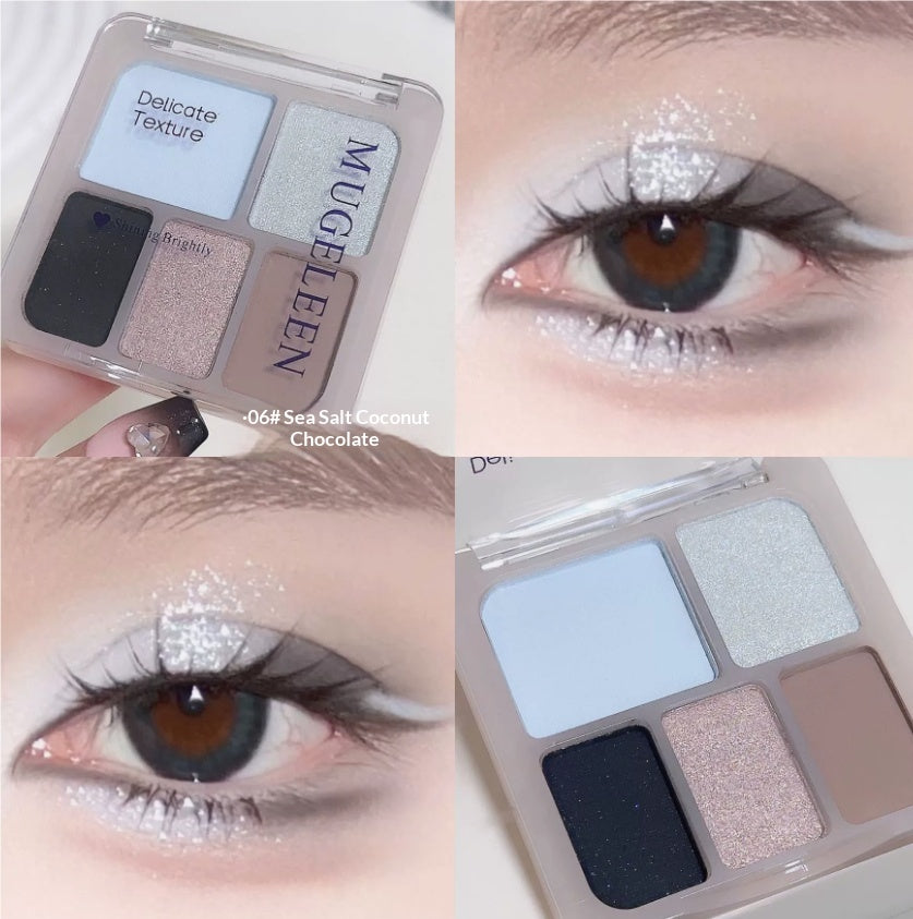 Five-color Eyeshadow Palette In Earth Tonesshimmer And Matte Small Eyeshadows