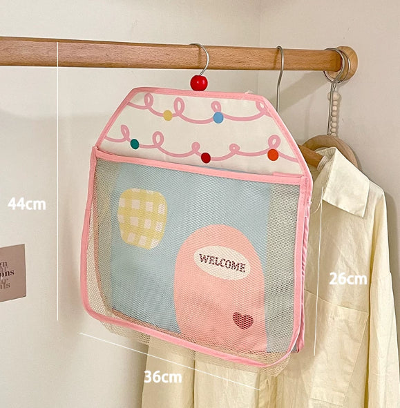 Three-in-one Wall-mounted Net Bag For Wardrobe Hanging And Storage Net Pouch