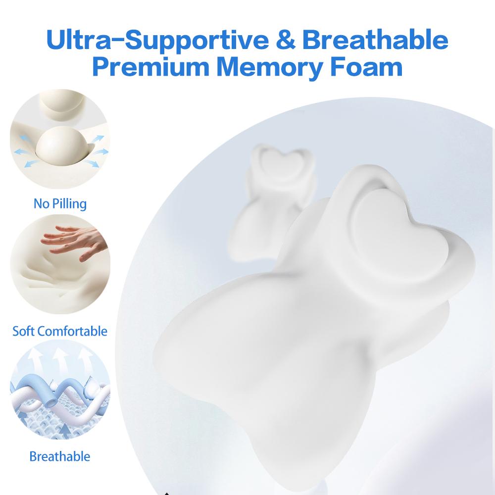 Ergonomic Heart-shaped Memory Foam Chest Support Pillow, Cute Backrest Cushion To Relieve Pressure,Self-pickup Only