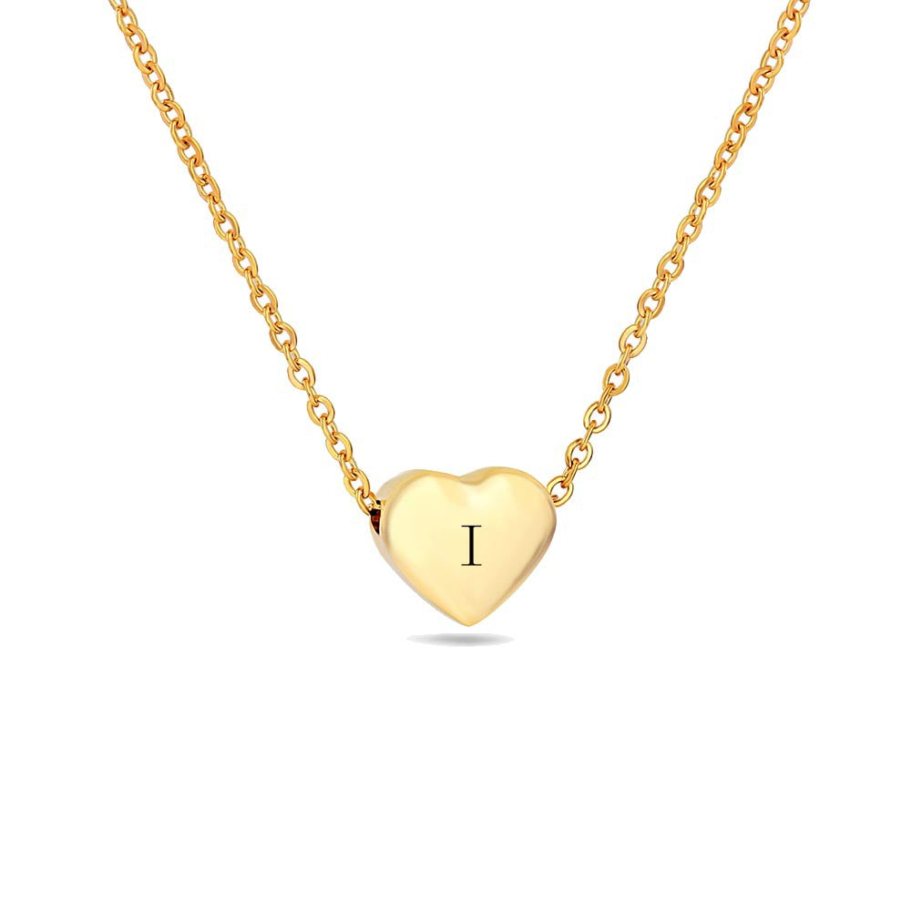 Stainless Steel Laser-Engraved Heart Pendant Necklace