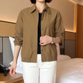 Womens Versatile Casual Loose-fitting Cropped Jacket