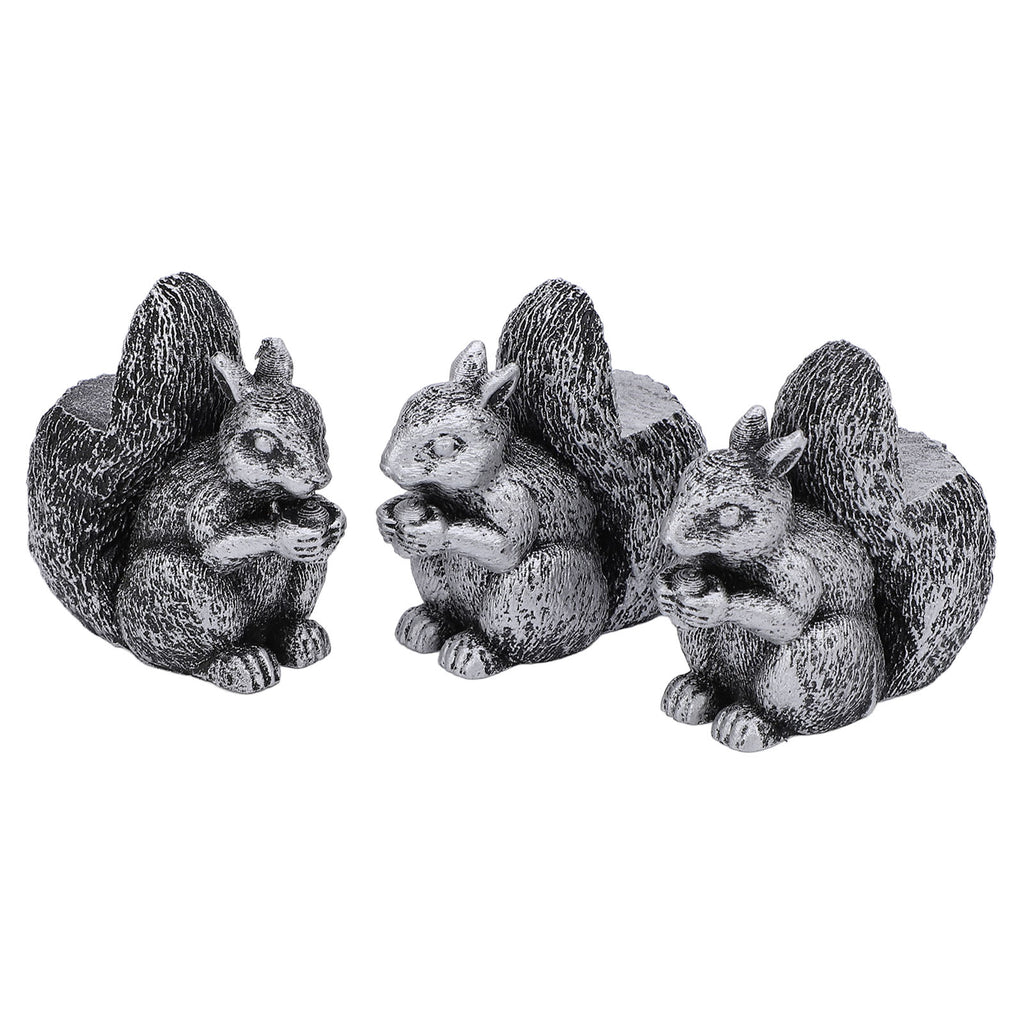 3PCS Flower Pot Decorative Feet Resin Animal Statue Plant Pot Support Feet Planter Riser For Outdoor Garden Squirrel