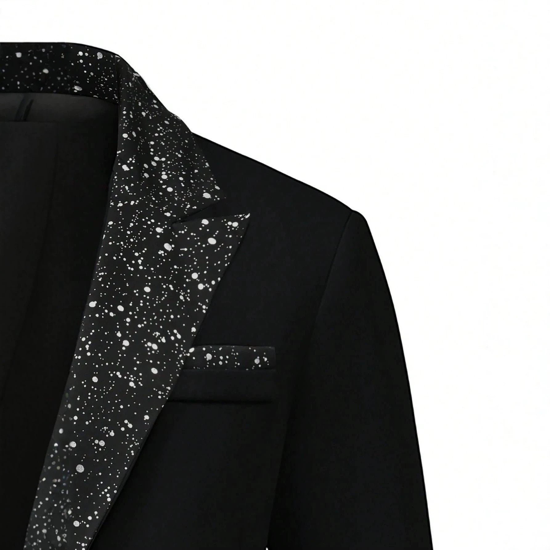 Mens Solid-Color Business Suit Set