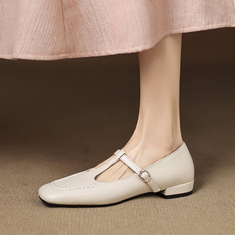 Sewn Womens Peep Toe Pumps T-strap Design Sizes