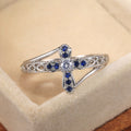 Western-style Light-luxury Womens Hollowed-out Micro-paved Zircon Ring