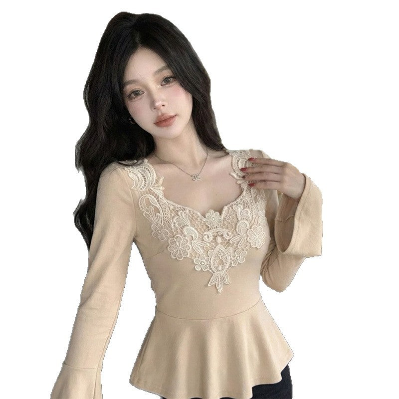 Stylish And Chic Design With Ruffled Hem And Flared Sleeves