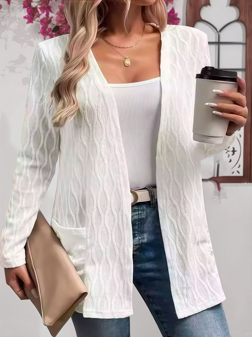 Hollow-out Plus-size Womens Long-sleeve Top