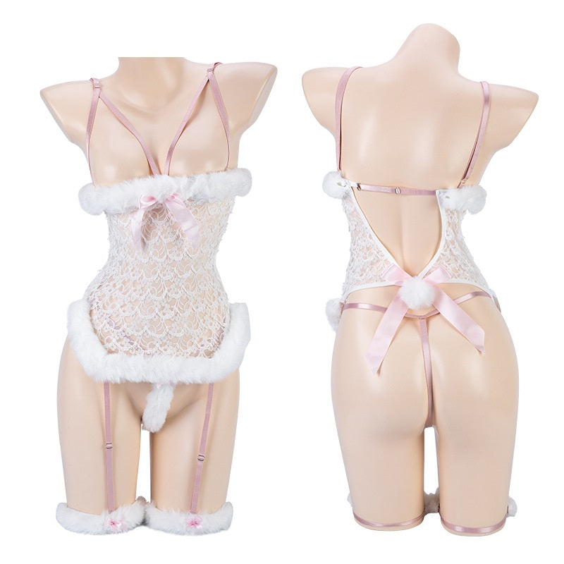 Strap Plush Rabbit Girl Underwear Uniform Set