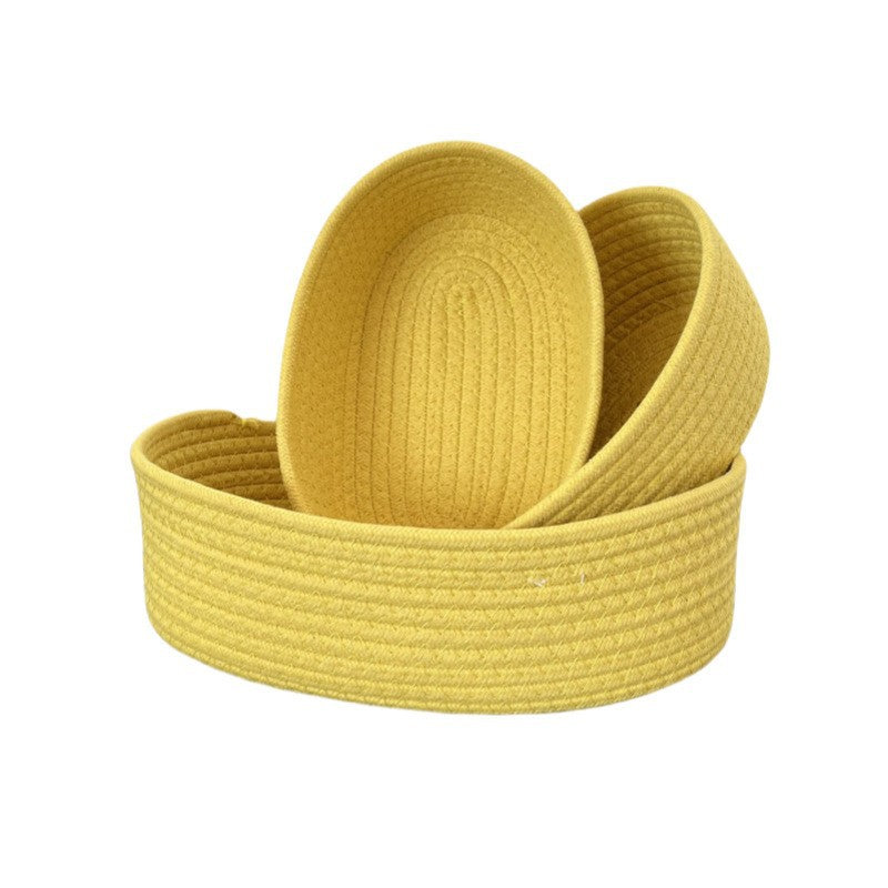 Three-piece Cotton Rope Storage Basket Set