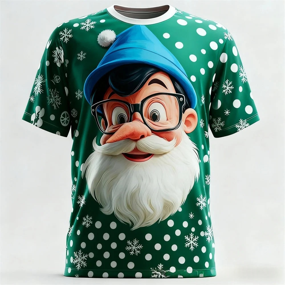3D-printed Summer Short-sleeve T-shirt For Christmas Eve And Christmas