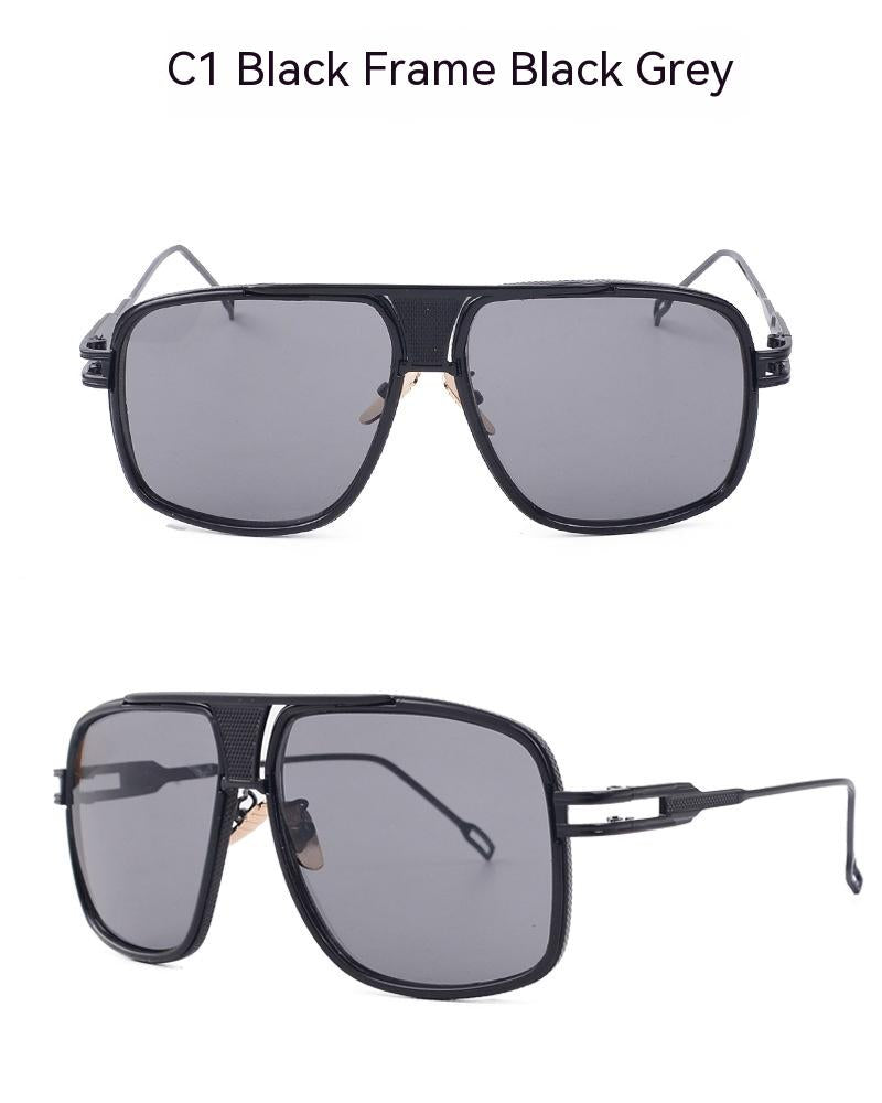 Men's Women's Sunglasses Fashion Vintage With Large Rims Metal Gradient