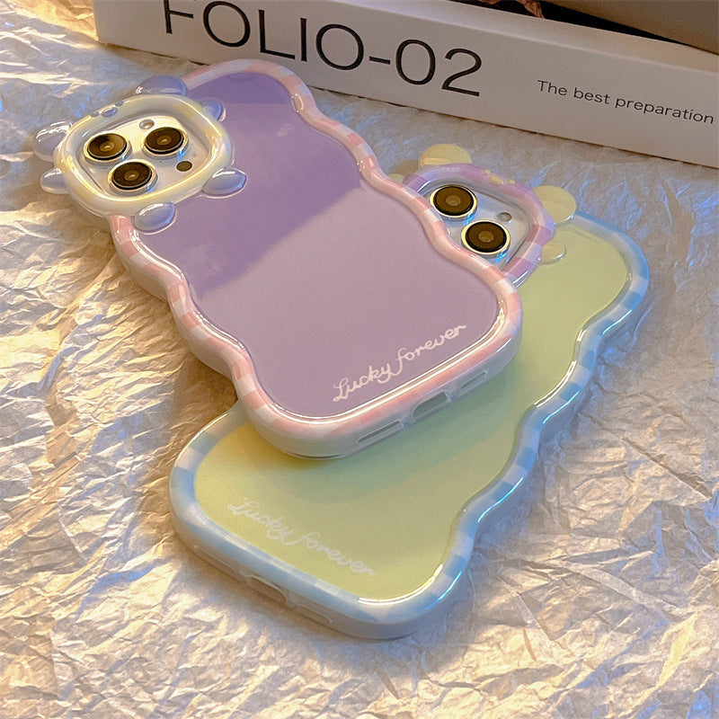Contrast Color Check Little Monster Lens For Iphone13Promax Phone Case