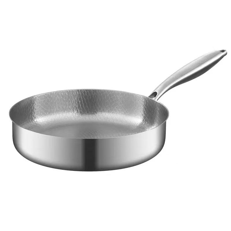 Titanium Hammeredfinish Noncoated Frying PanMade Of 304 Stainless Steel