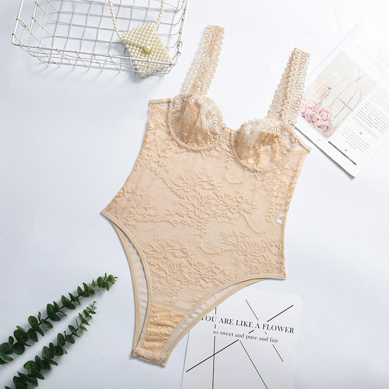 European And American Lace Flowers Comfortable And Close-fitting One-piece