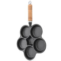 Cast Iron 5 Hole Egg Frying Pan Fast Heating Thick Bottom Heavy Duty Breakfast Pan For Gas Stove Induction Cooker