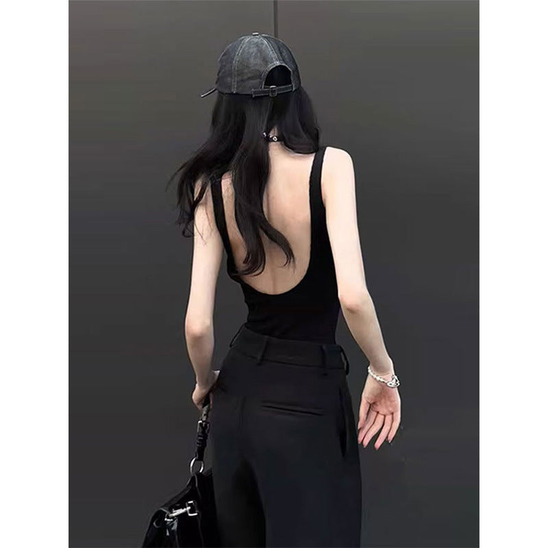 Womens Americanstyle Designer Halterneck Camisole With A Backless Design
