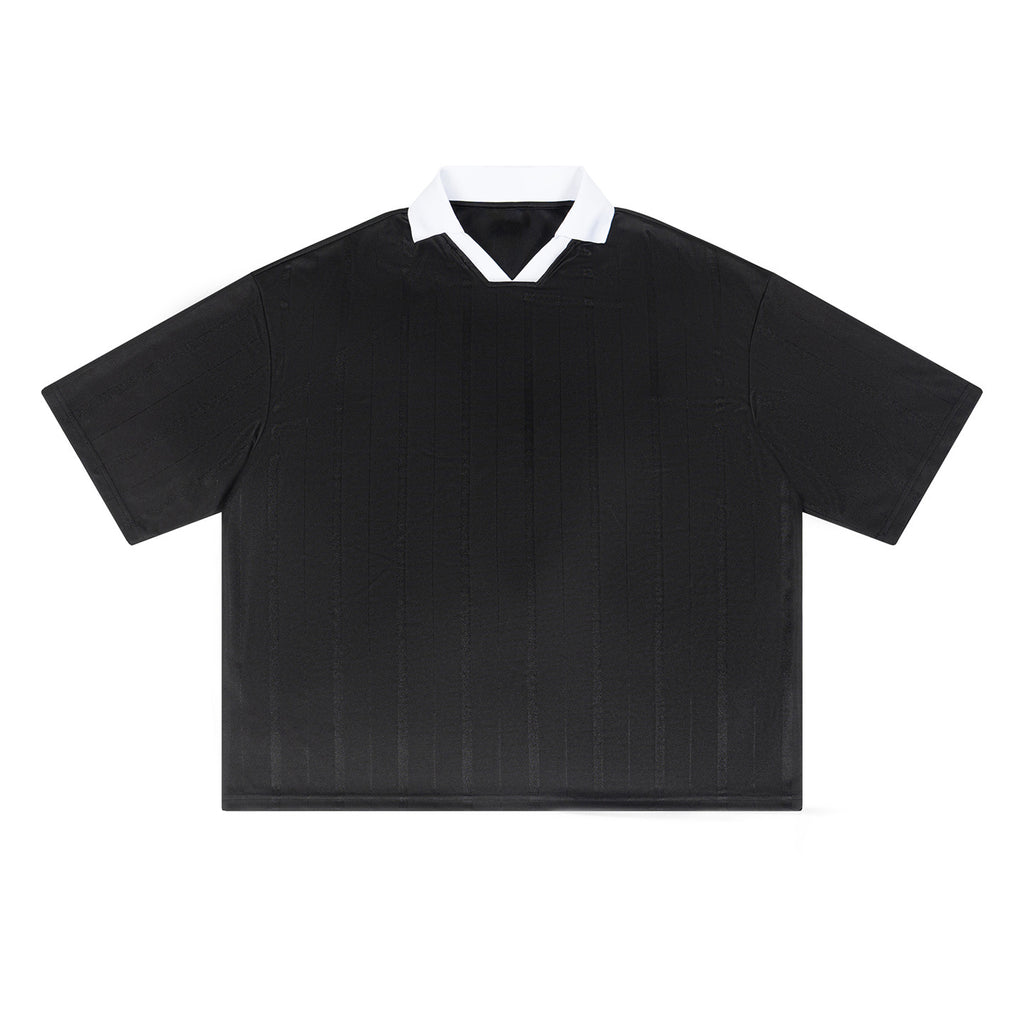 Contrast-collar Jersey Mens Short-sleeve Sports Top