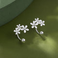 925 Silver Needle Flower Stud Earrings