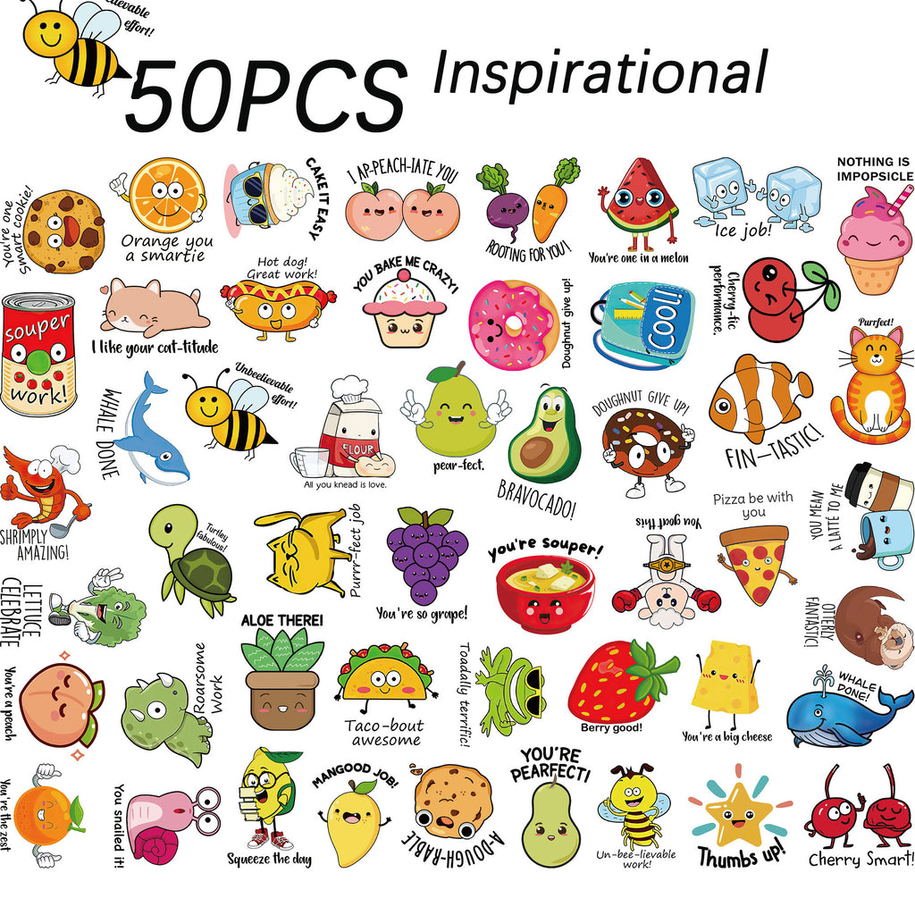 50 Pieces Children's Cute DIY Luggage Refrigerator PVC Waterproof Stickers