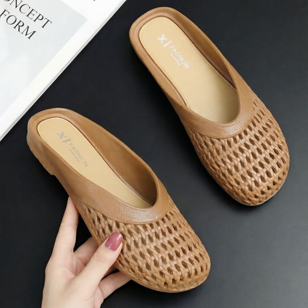 Womens Stylish Versatile Woven Mule Sandals