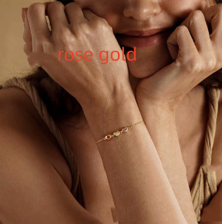 Customized Heart-shaped Zircon Bracelet
